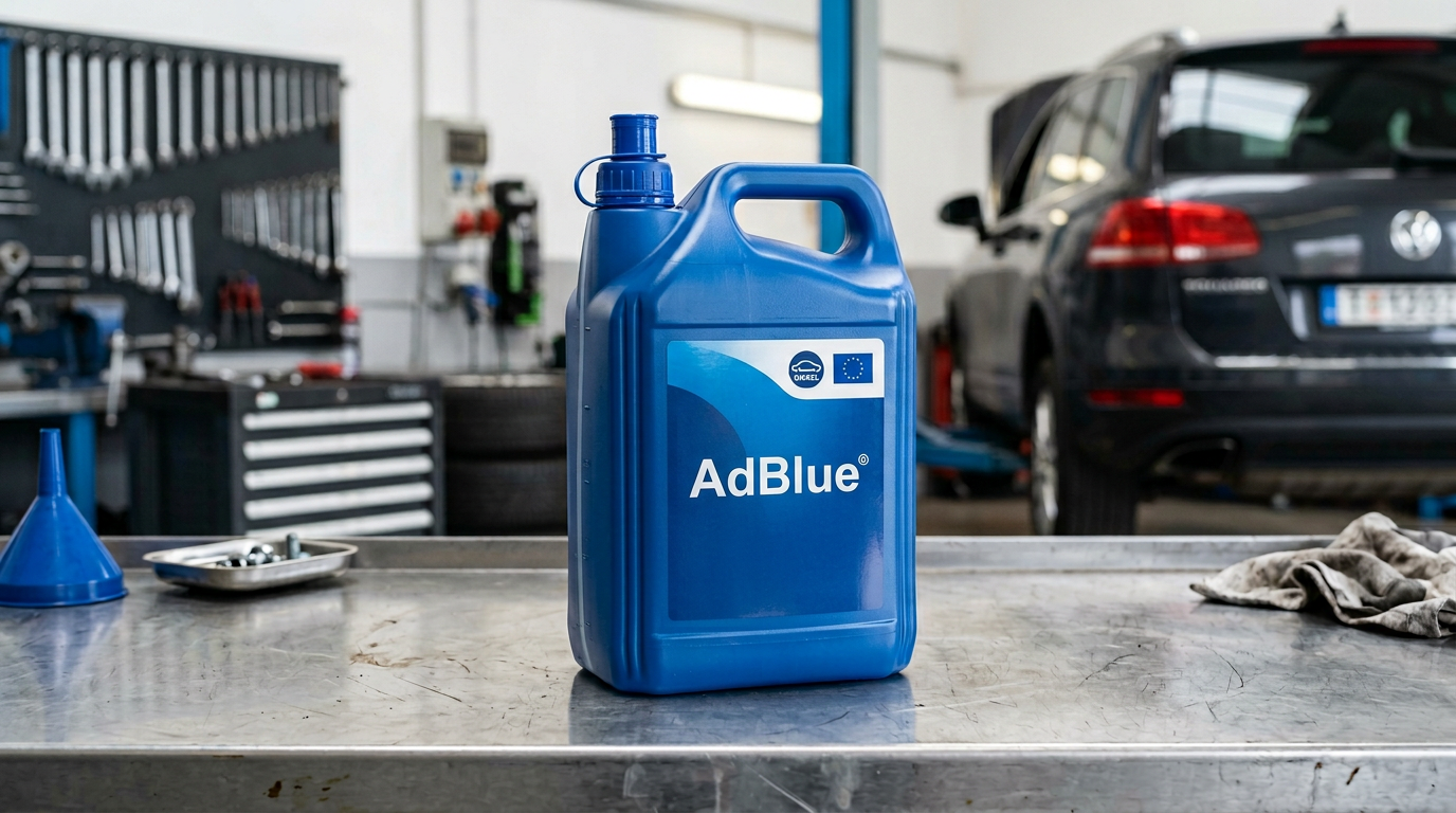Bidon AdBlue sur table - reprogrammation et suppression AdBlue