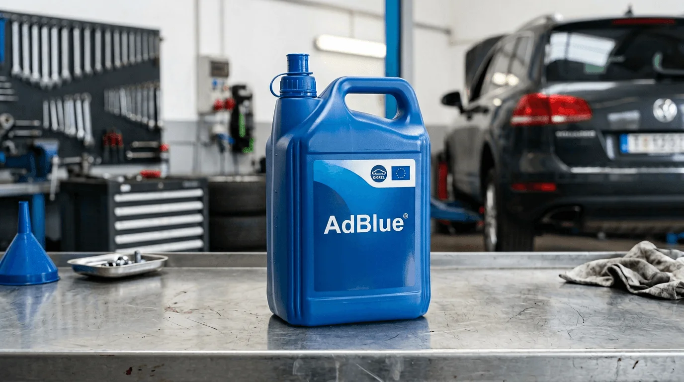 Bidon AdBlue sur table - reprogrammation et suppression AdBlue
