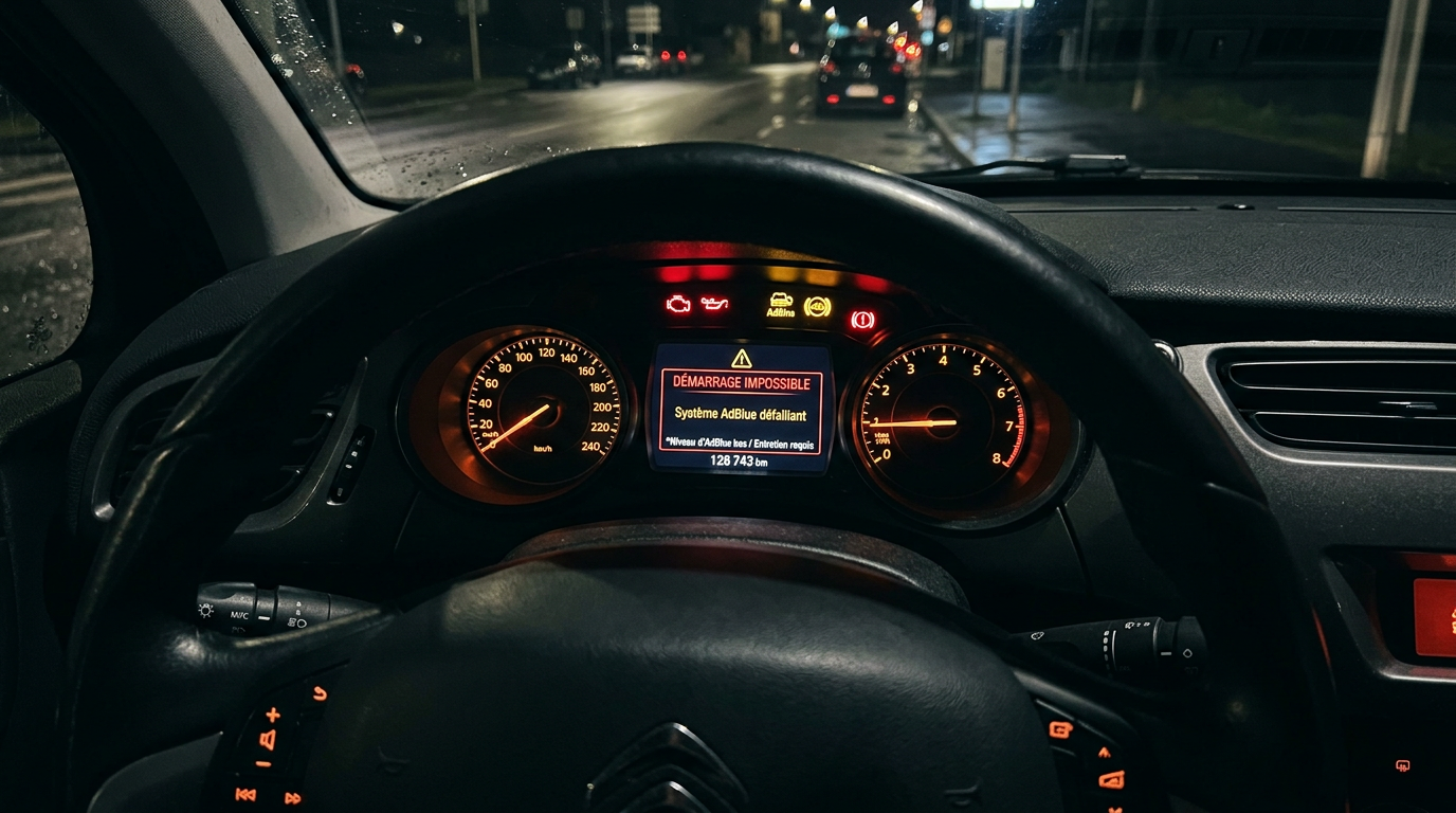 Tableau de bord - Démarrage impossible, système AdBlue défaillant